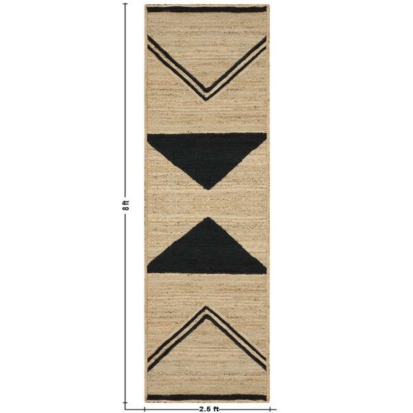 Hand Braided Beige Grey Jute Geometric Rug - Image 5