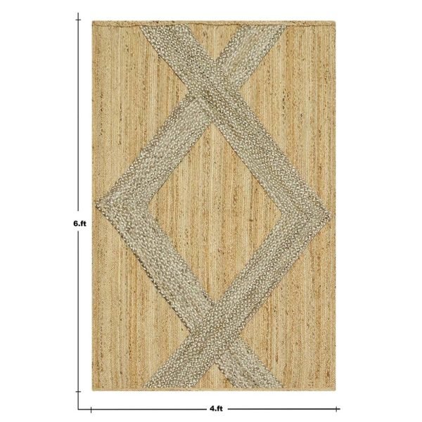 Hand Braided Beige Jute Geometric Area Rugs - Image 5