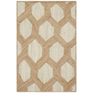 Hand-braided White Beige Home Decor Area Rug