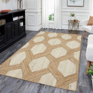 Hand-braided White Beige Home Decor Area Rug