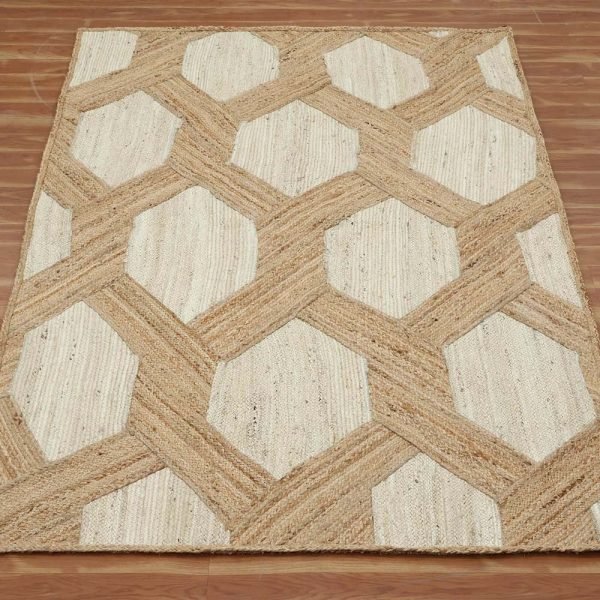 Hand-braided White Beige Home Decor Area Rug - Image 3