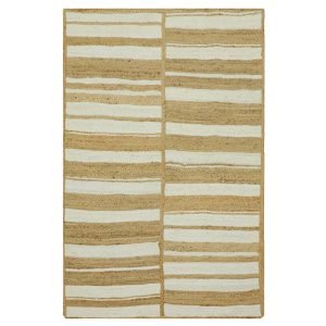 Handmade White Beige Home Decor Jute Area Rug
