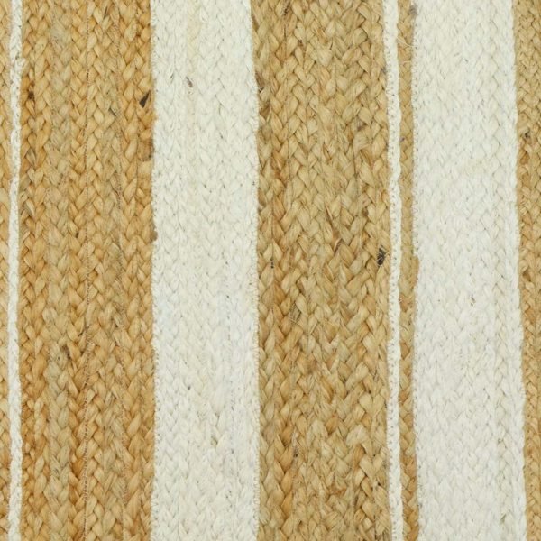 Handmade White Beige Home Decor Jute Area Rug - Image 4