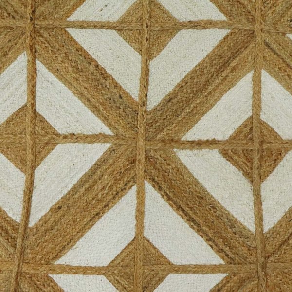 Hand-Braided White Beige Kitchen Jute Rug - Image 4