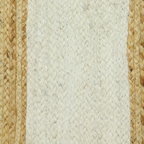 Handmade Scalloped White Beige Jute Area Rug - Image 8