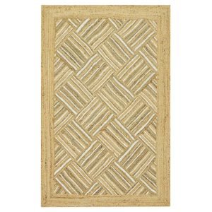 Hand-Braided Beige Jute Living Room Rug