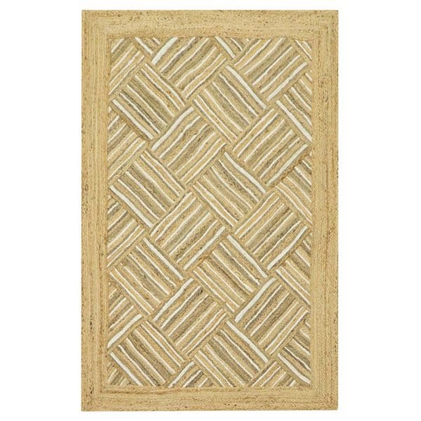 Hand-Braided Beige Jute Living Room Rug