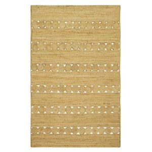 Indian Beige Geometric Hand Braided Rug