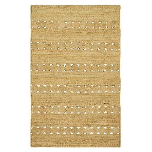 Indian Beige Geometric Hand Braided Rug