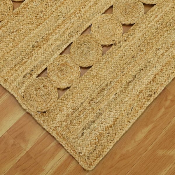 Indian Beige Geometric Hand Braided Rug - Image 6