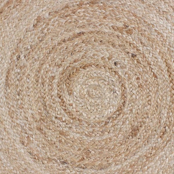 Hand Braided Jute Round Beige Area Rug - Image 4