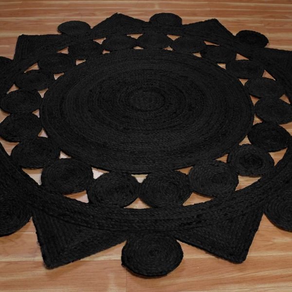 Hand Braided Jute Round Beige Area Rug - Image 3