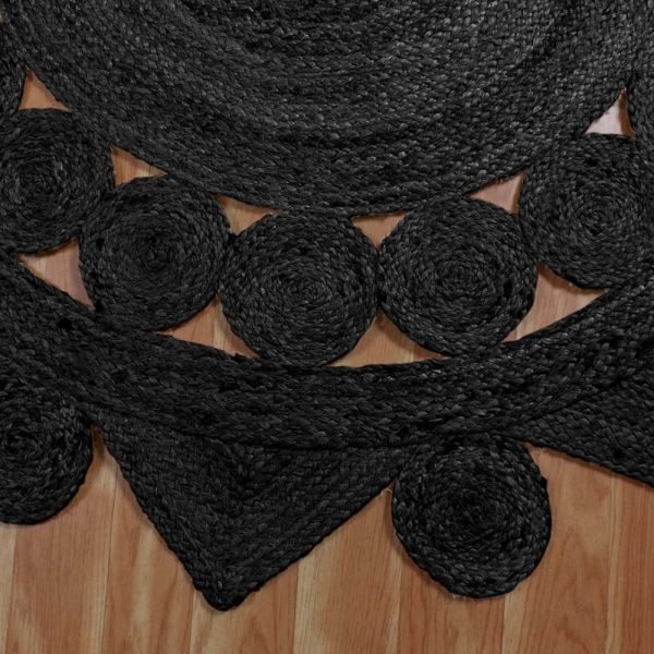 Hand Braided Jute Round Beige Area Rug - Image 4