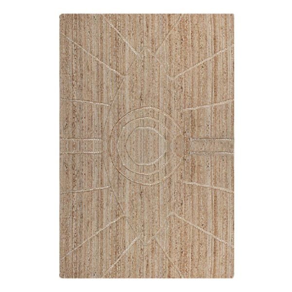 Hand Braided Jute Beige Geometric Area Rug