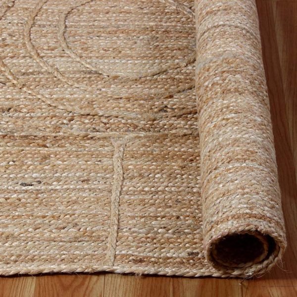 Hand Braided Jute Beige Geometric Area Rug - Image 4