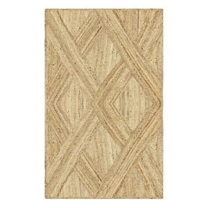 Handmade Beige Jute Geometric Area Rug