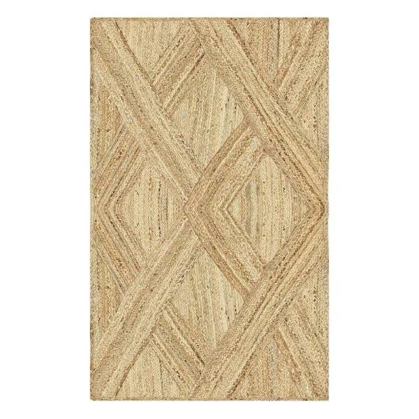 Handmade Beige Jute Geometric Area Rug