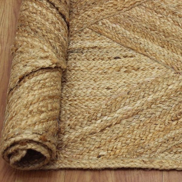 Handmade Beige Jute Geometric Area Rug - Image 5