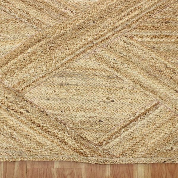 Handmade Beige Jute Geometric Area Rug - Image 4
