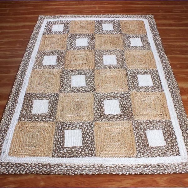 4x6 Beige Hand Braided Modern Jute Dhurrie - Image 3