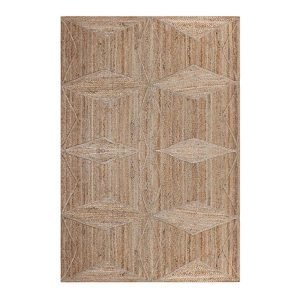 Indian Hand Braided Jute Beige Farm Area Rug
