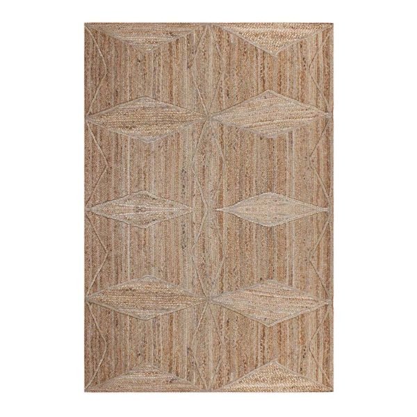 Indian Hand Braided Jute Beige Farm Area Rug