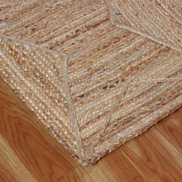 Indian Hand Braided Jute Beige Farm Area Rug - Image 4