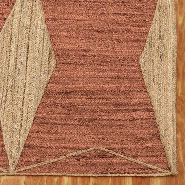 Indian Hand Braided Jute Beige Brown Area Rug - Image 6