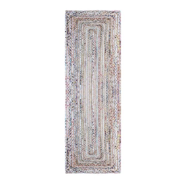 Hand Braided Multicolor Runner Cotton Jute Rug