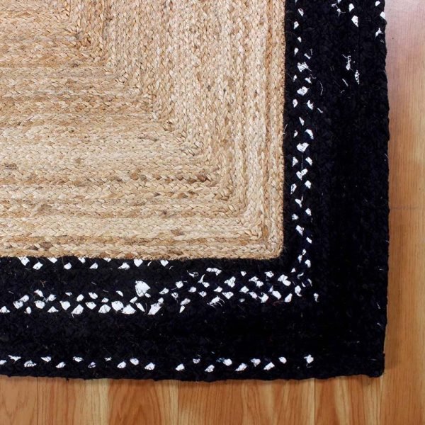 Handmade Bordered Cotton Jute Large Area Rug - Image 5