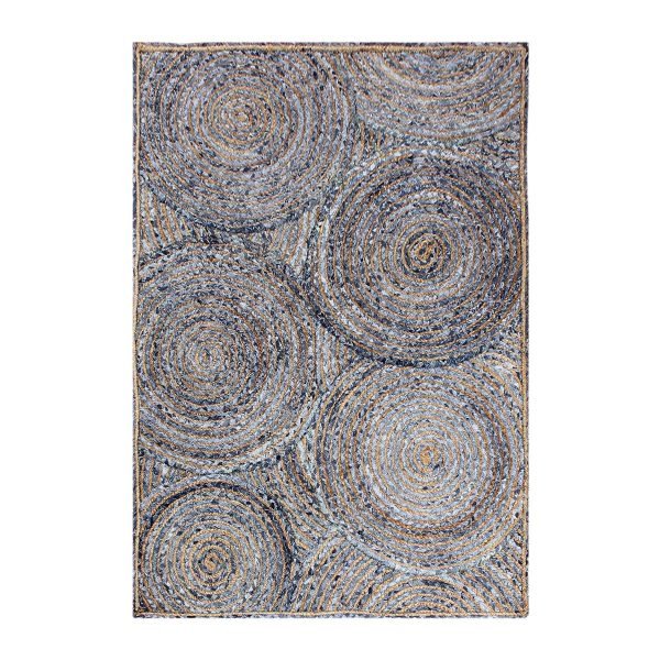 Hand Braided Cotton Jute Blue Area Rug
