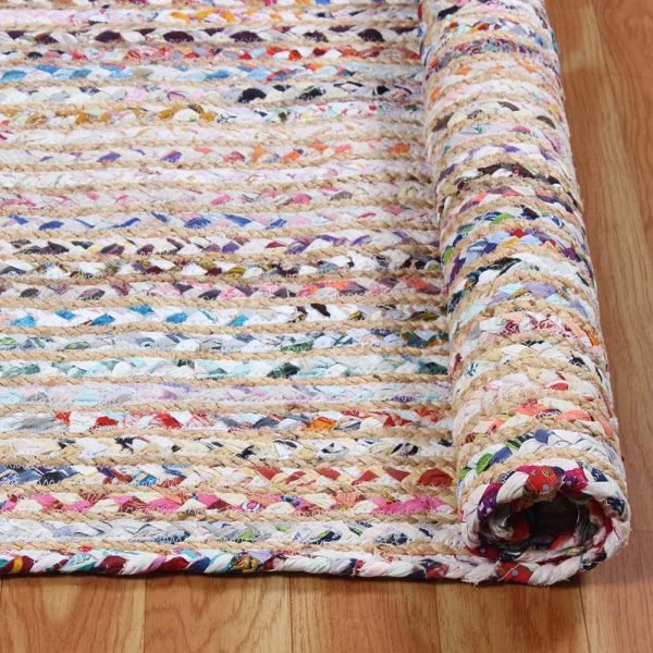 Multicolor Handmade Cotton Jute Garden Area Rug - Image 3