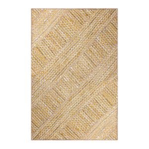 Hand Braided Yellow Cotton Jute Area Rug
