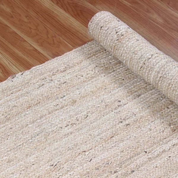 Hand Braided Black Beige Jute Dining Area Rug - Image 4
