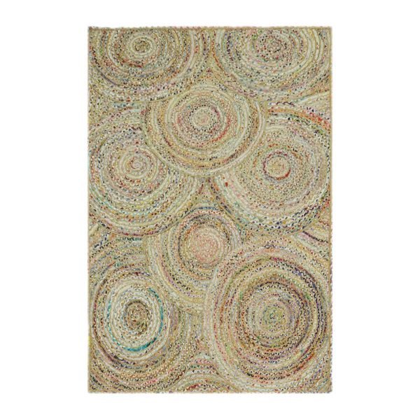 Natural Multicolor Cotton Jute Indian Garden Rug