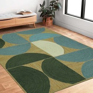 Jute Green Modern Hand Braided Area Rug