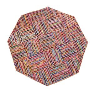 Hand Braided Multicolor Chindi Cotton Rug