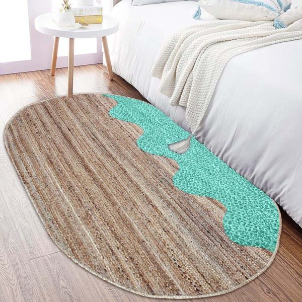 Hand Braided Oval Cotton Jute Area Rugs - Image 2