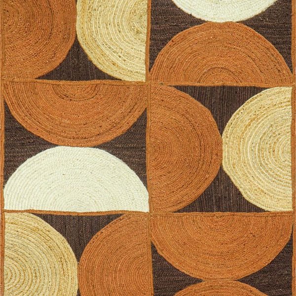 Handmade Geometric Brown Jute Area Rug