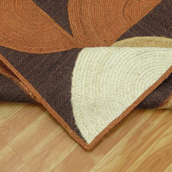 Handmade Geometric Brown Jute Area Rug - Image 5