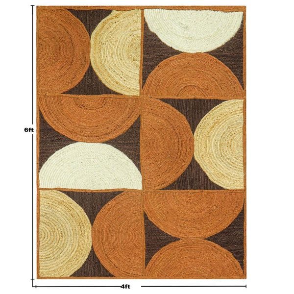 Handmade Geometric Brown Jute Area Rug - Image 8