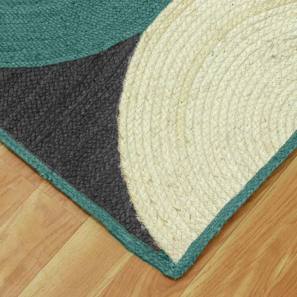 Handmade Jute Green Geometric Area Rugs - Image 4