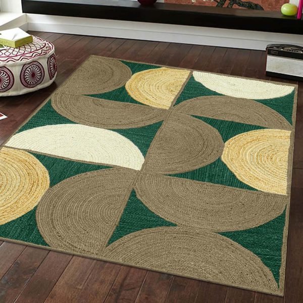 Indian Handmade Jute Brown Area Rugs - Image 2