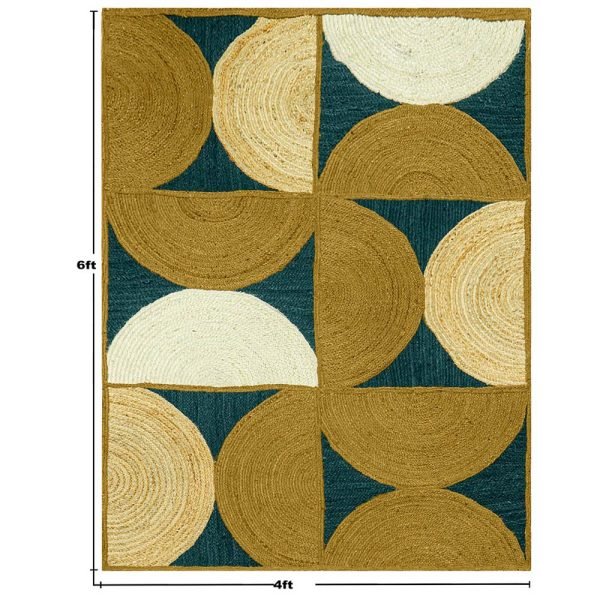 Hand Braided Jute Yellow Geometric Area Rugs - Image 5