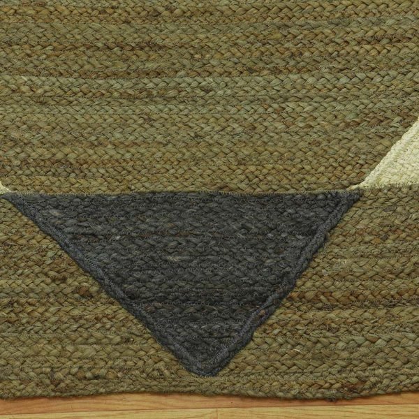 Hand Braided Green Jute Geometric Area Rug - Image 4