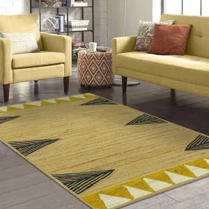 Handmade Beige Black Jute Dining Area Rugs