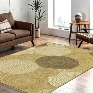 Indian Handmade Beige Jute Modern Area Rugs