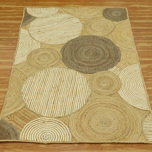 Indian Handmade Beige Jute Modern Area Rugs - Image 3