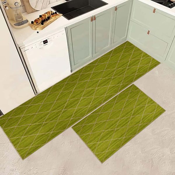 Hand Braided Green Geometric Area Rug - Image 4