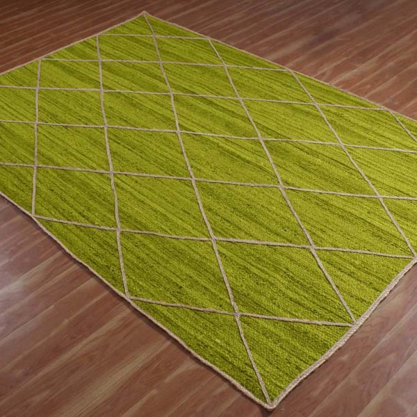 Hand Braided Green Geometric Area Rug - Image 6
